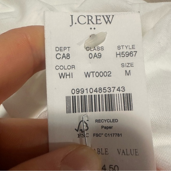 J crew vintage slub cotton vneck tee white - Picture 3 of 3